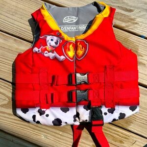 Kids Life Jacket Swim Vest, Paw Patrol Marshall, 33-55 lbs, excellent condition